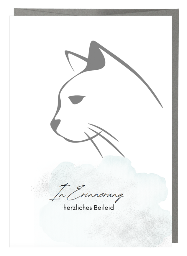 MemoryCard TierTrauerkarte «B6» NobleKarte Katze mit Spruch «In