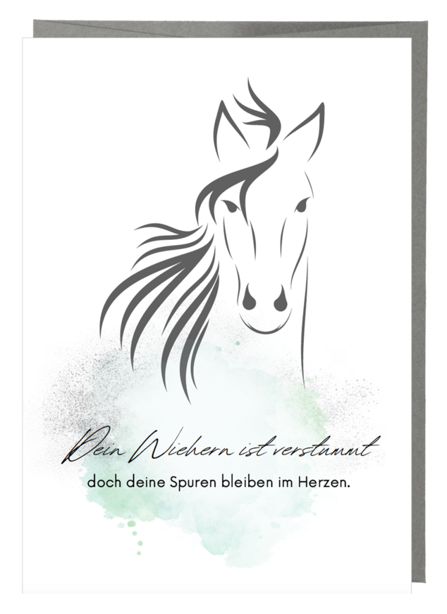 MemoryCard TierTrauerkarte «B6» NobleKarte Pferd mit Spruch «doch